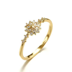 10k Yellow Gold Zircon Diamond Ring for Women