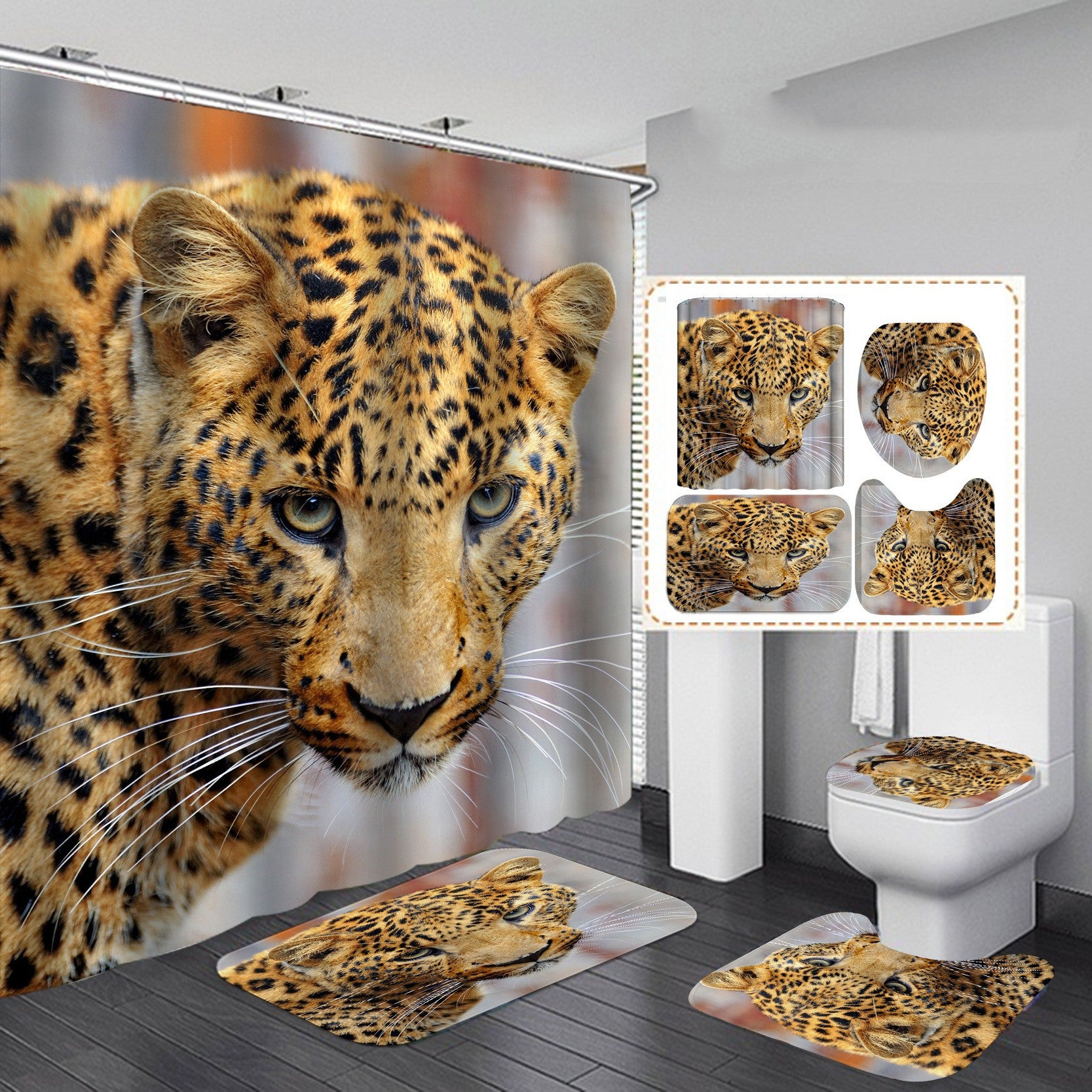 Majestic Lion Shower Curtain - Dramatic Wildlife Decor