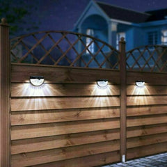 6PCS Solar Powered LED Wall Lights Door Fence Lights Outdoor Garden Lamp Light