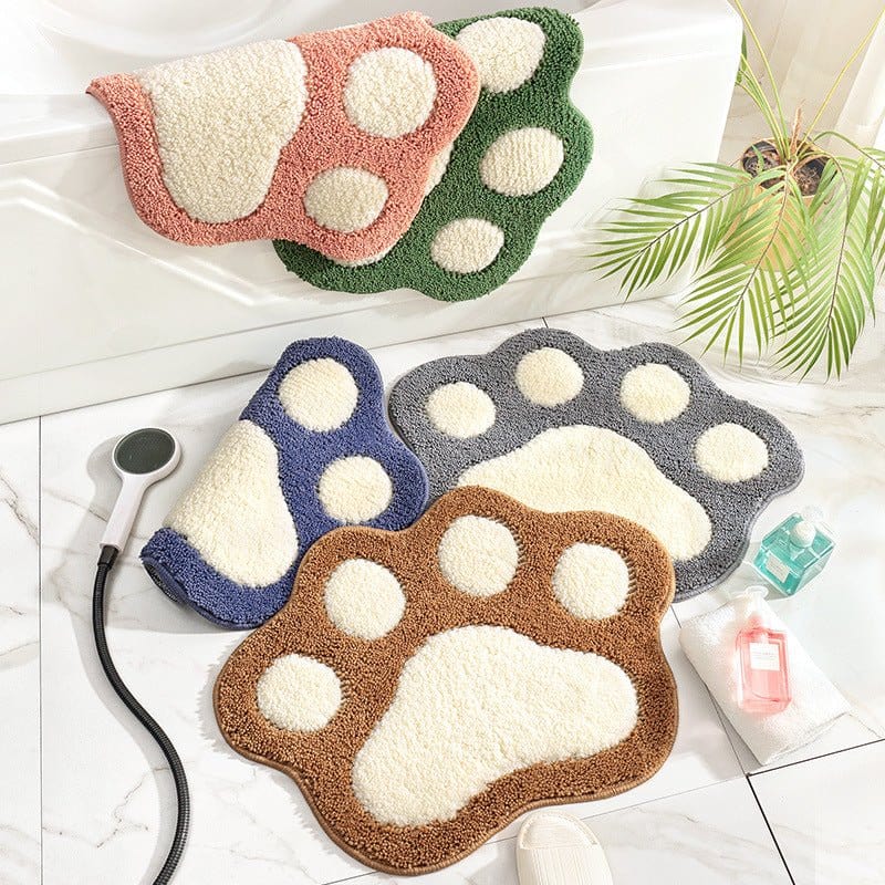 Cute Paw Print Anti - Slip Bathroom Rug