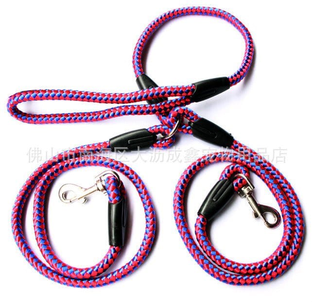 Double - Ended Traction Rope For Walking The Dog Hand - Double - Ended Traction Rope One Plus Two Leash Collar Pet Supplies Dog Collar