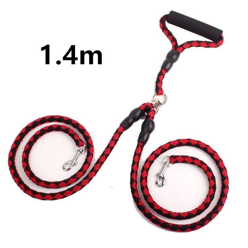 Double - Ended Traction Rope For Walking The Dog Hand - Double - Ended Traction Rope One Plus Two Leash Collar Pet Supplies Dog Collar