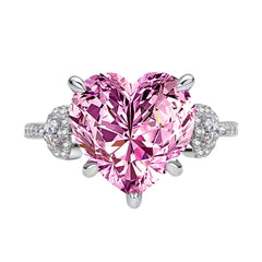 Inlaid Heart - shaped 12 12mm Diamond 925 Silver