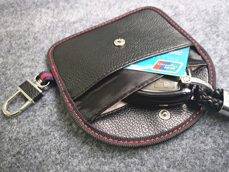 Leather RFID Car Shielded Key Case