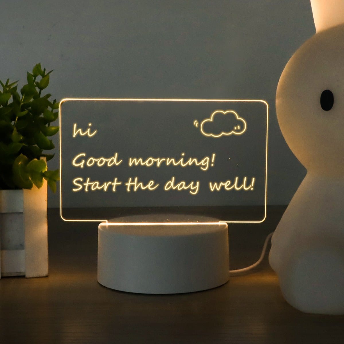 LED Light Note Board Usb Desktop Night Light Luminous Handmade Writing Board