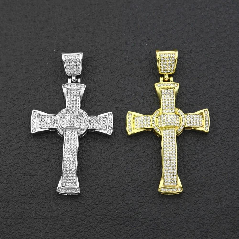 Luxury Hip Hop Diamond Cross Jewelry Combo Set