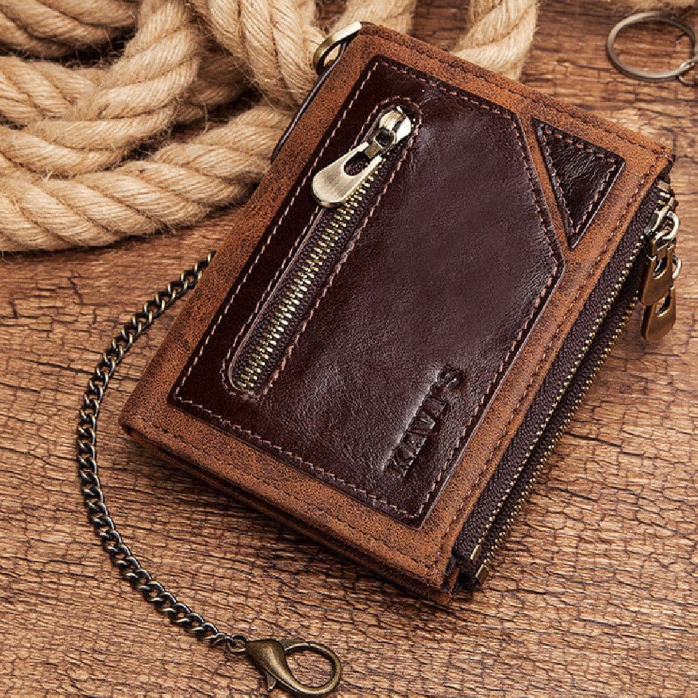 Men's Wallet Anti - theft Swiping RFID Leather Wallet Multifunctional