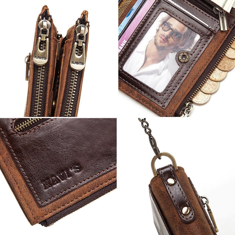 Men's Wallet Anti - theft Swiping RFID Leather Wallet Multifunctional