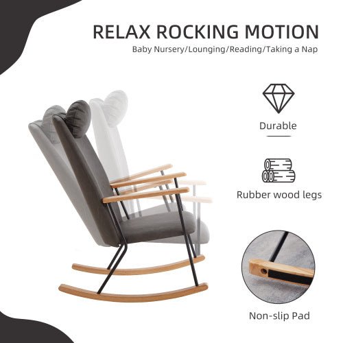 Modern Rocking Chair Comfortable Side Chair For Nursery, Bedroom, Living Room