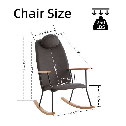 Modern Rocking Chair Comfortable Side Chair For Nursery, Bedroom, Living Room