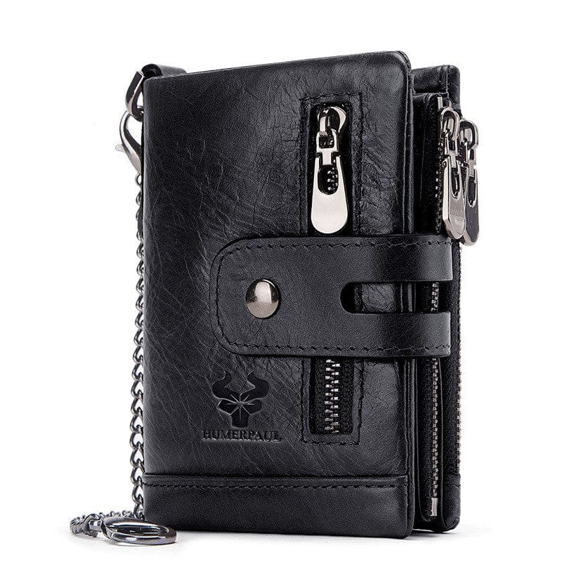 Multi - card leather men's retro RFID wallet