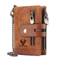 Multi - card leather men's retro RFID wallet