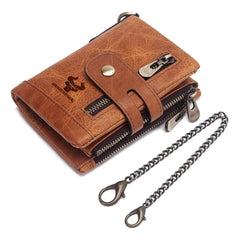 Multi - card leather men's retro RFID wallet