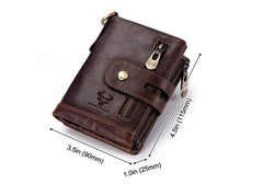 Multi - card leather men's retro RFID wallet