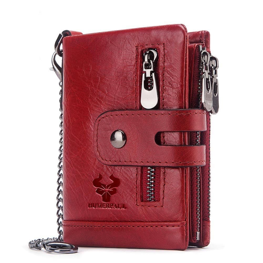 Multi - card leather men's retro RFID wallet