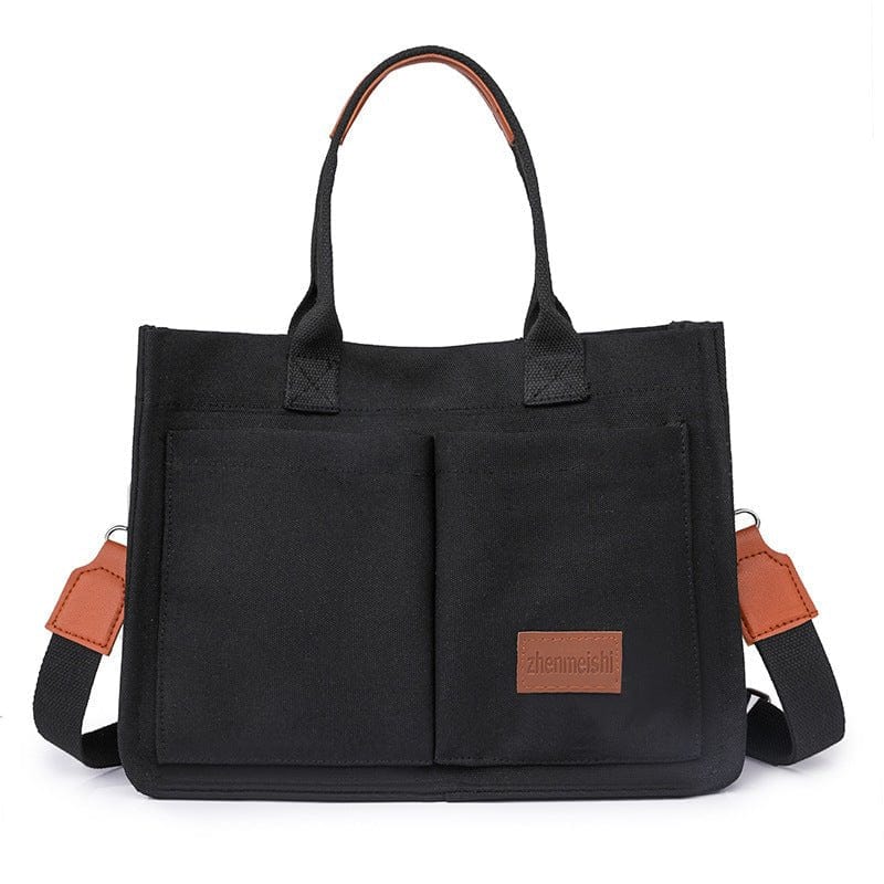 New Canvas Shoulder Bag Women Large Capacity Multi - pocket Handbags