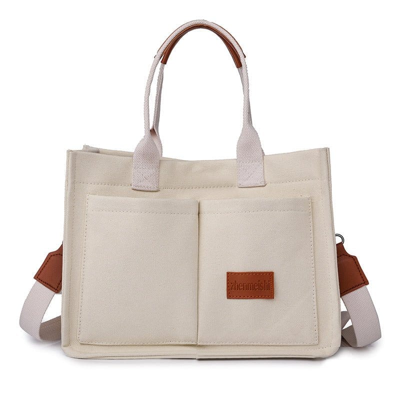 New Canvas Shoulder Bag Women Large Capacity Multi - pocket Handbags