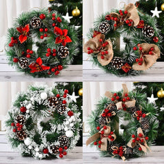 Pinecone Red Berries Christmas Wreath Decoration