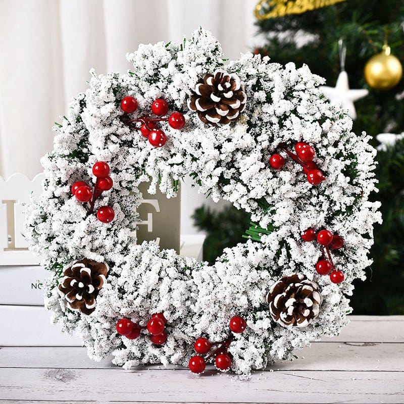 Pinecone Red Berries Christmas Wreath Decoration