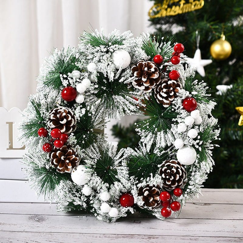 Pinecone Red Berries Christmas Wreath Decoration